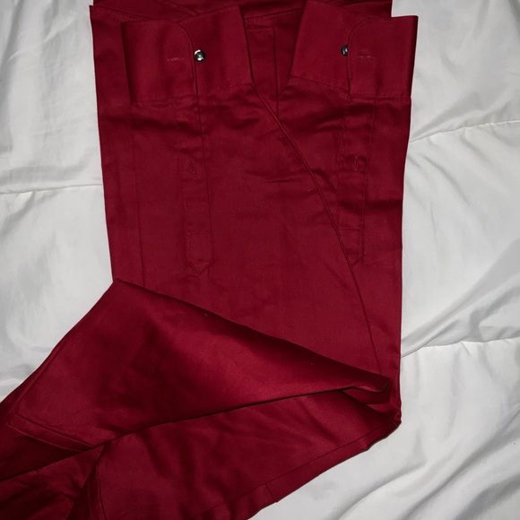Geoffrey Beene deep maroon satten shirt size 16.5 NEW - Picture 3 of 3